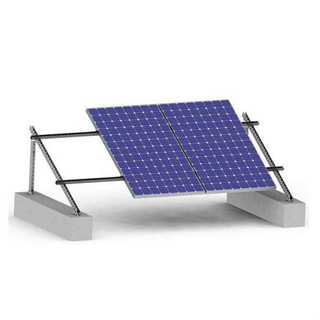 Flat Roof Solar Energy System with Concrete Foundation